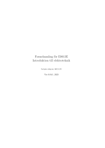 Formelsamling Elektroteknik E0013E