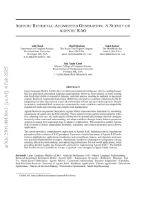 Agentic RAG: A Survey on Retrieval-Augmented Generation & AI Agents