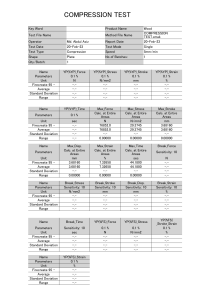 Wood Compression Test Report: Max Force, Stress, Strain Data