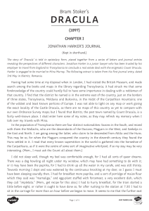 Bram Stoker's Dracula Chapter 1: Jonathan Harker's Journal Extract