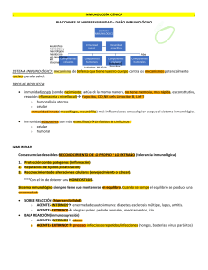 Inmunolog&iacute;a Cl&iacute;nica: Reacciones de Hipersensibilidad