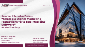 Telemedicine Digital Marketing Framework: Internship Project