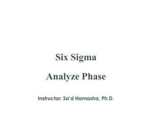 Six Sigma Analyze Phase: Process Capability & Analysis Tools