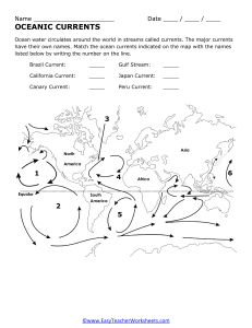 Oceanic Currents Map Worksheet | Identify Major Ocean Currents