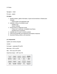 A+ Notes: PC Components, Troubleshooting, CPU, RAM, BIOS/UEFI