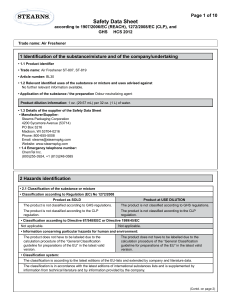 Air Freshener Safety Data Sheet (SDS) - Hazards & Handling Guide