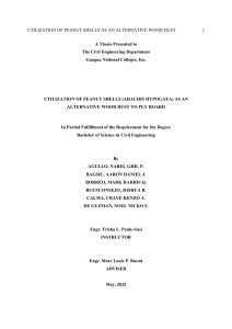 Peanut Shells as Alternative Wood Dust for Plywood in Civil Engineering