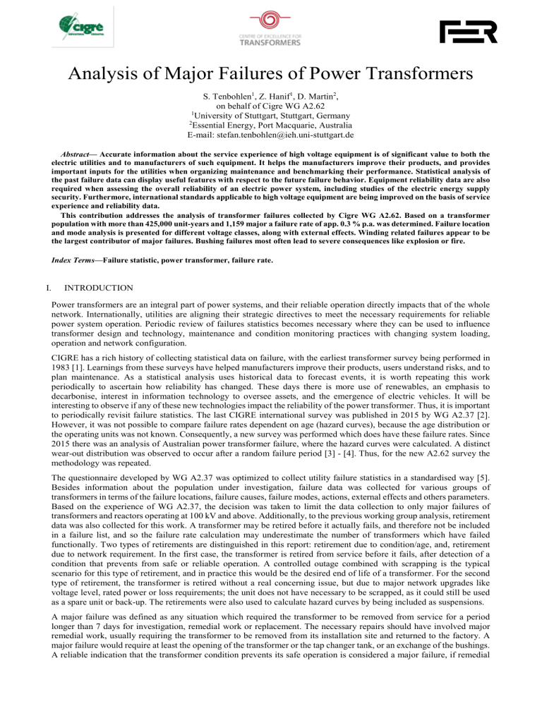 Transformer Failure Report.pdf Analysis of Power Transformer Major Failures: CIGRE WG A2.62 Report