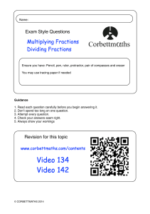 Multiplying & Dividing Fractions: Exam Style Questions Worksheet