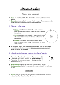 Atomic Structure: Atoms, Elements, Isotopes & Electron Configuration