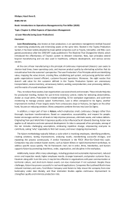 Lean Manufacturing & Kaizen: Operations Management Principles