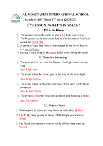 Grade 6 SST Notes: What's in Space?