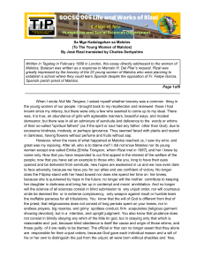 Jos&eacute; Rizal's To The Young Women of Malolos: An Essay on Filipino Bravery