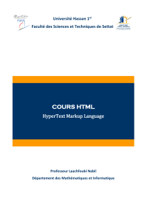 Cours HTML : Structure, Liens, Tableaux et Formulaires
