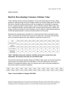 HunTel: Reevaluating Customer Lifetime Value & Marketing Strategy Case Study