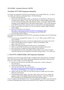 HTTP GET/Response Wireshark Lab: Advanced Networks 1 Exercise