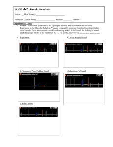 Atomic Structure Lab: Hydrogen Atom Models & Emission Spectra
