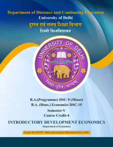 Introductory Development Economics: University of Delhi Coursebook