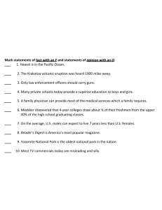Fact vs. Opinion Worksheet: Critical Thinking Exercise