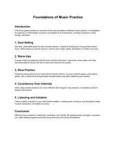 Foundations of Music Practice: Effective Principles for Musicians