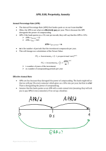 APR, EAR, Perpetuity, Annuity Lecture Notes