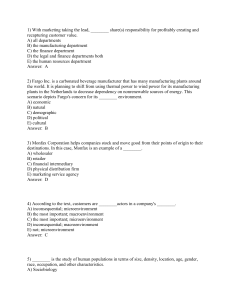 Marketing & Business Concepts Quiz: Microenvironment & Buyer Behavior