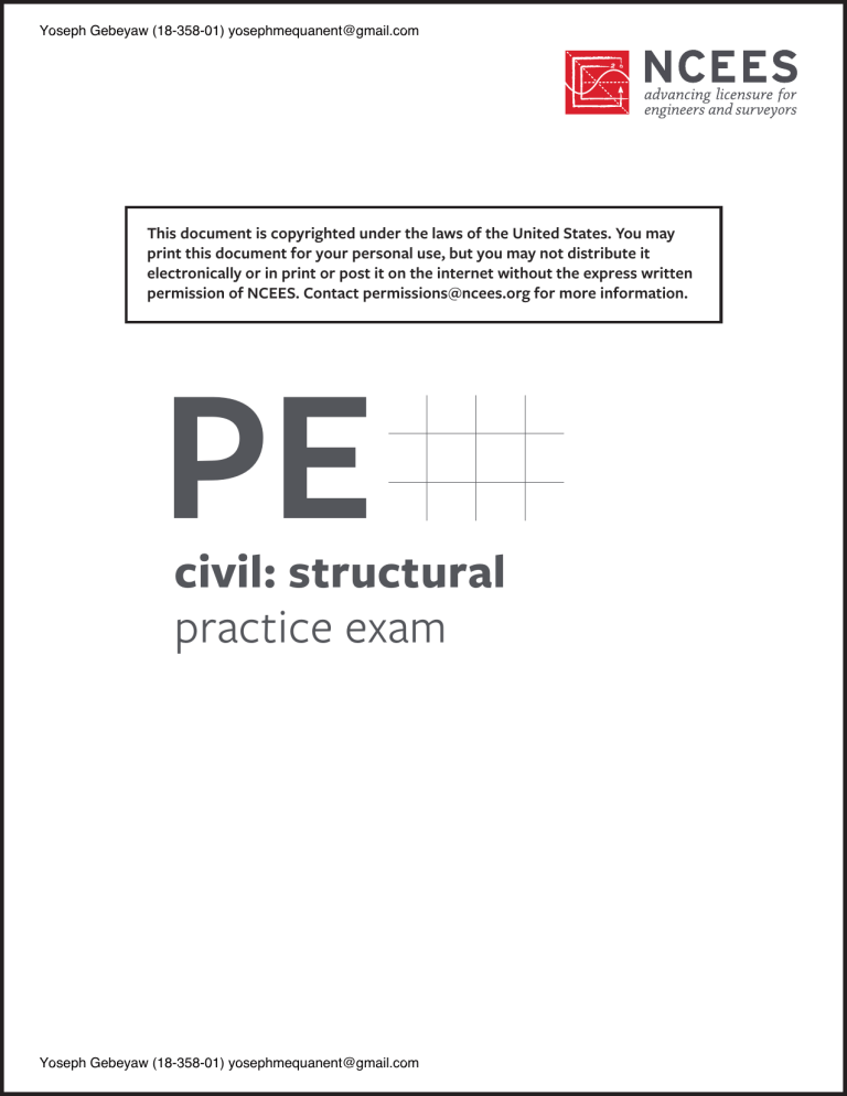 PE Civil: Structural Practice Exam 2023 - NCEES Licensure Preparation