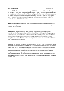 1984 Textual Analysis: Tone, Paradox, Foreshadowing