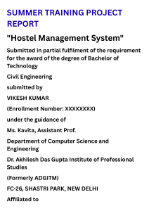 Hostel Management System Project Report