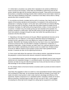 Business Management: Critical Tasks, Structures & Decentralization