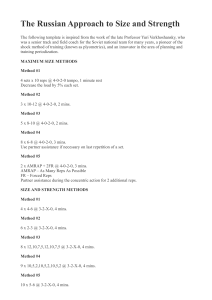 Russian Approach to Size and Strength Training Methods