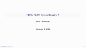ECON 30001 Tutorial Solution 5: Specific Factor & HO Models