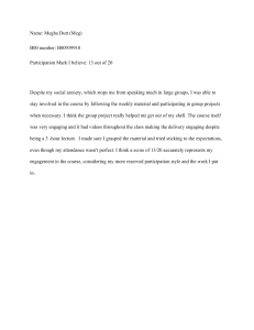 Student Course Reflection: Participation & Engagement
