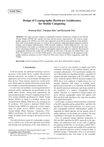 Cryptographic Hardware Architecture for Mobile Computing