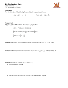 Calculus Product Rule: MCV 4U1 Derivatives