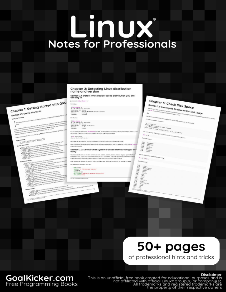 Linux Notes for Professionals: Hints, Tricks & System Administration Guide