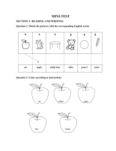 Mini-Test: Elementary English Reading, Writing, Listening, Speaking
