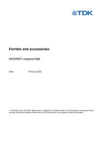 SIFERRIT N96 Ferrite Material Datasheet | TDK Electronics