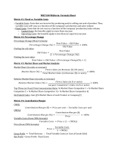 MKT100 Midterm Formula Sheet: Marketing Metrics & Business Formulas