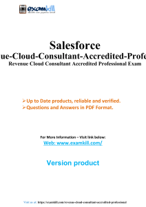 Revenue-Cloud-Consultant-Accredited-Professional Exam PDF Questions & Answers &ndash; Latest Study Guide 2025
