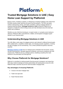 Trusted Mortgage Solutions in UAE   Easy Home Loan Support by PlatformA