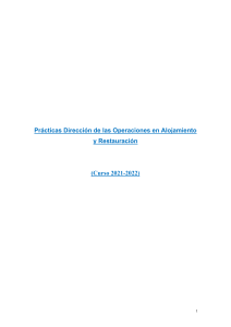 Pr&aacute;cticas de Direcci&oacute;n de Operaciones en Alojamiento y Restauraci&oacute;n