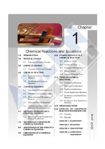 Chapter 1: Chemical Reactions and Equations