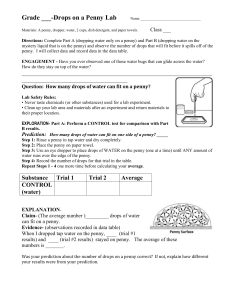 Drops on a Penny Lab: Explore Water Cohesion & Surface Tension