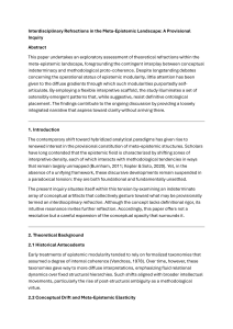 Interdisciplinary Refractions in Meta-Epistemic Landscape: A Provisional Inquiry