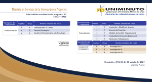 Maestr&iacute;a en Gerencia de la Innovaci&oacute;n en Proyectos - Uniminuto