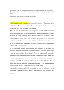 Competition vs. Cooperation: Essential Skills for the Modern World Essay