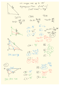 Trigonometry Notes: SOH CAH TOA & Right Triangle Solutions