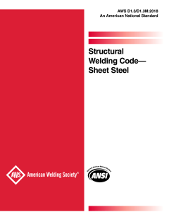 AWS D1.3/D1.3M:2018 Structural Welding Code Sheet Steel