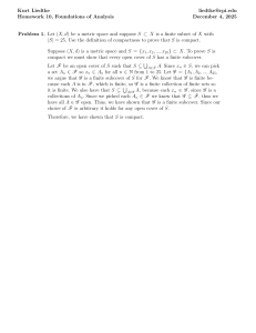 Homework 10: Compactness in Metric Spaces